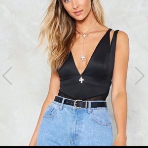 ◾️NWT Nasty Gal Mesh Cutout  Bodysuit◾️